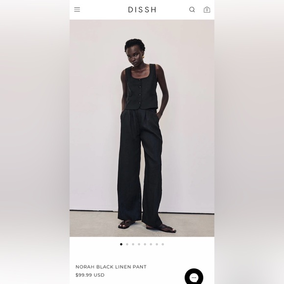 Dissh black linen pants - Picture 2 of 6